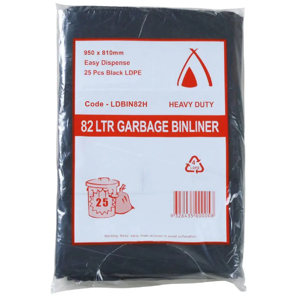 Heavy-Duty LDPE Garbage Bags -250/Carton (25×10 packs)