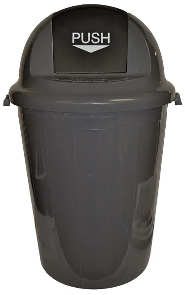 EDCO 19180 Bullet Bin – 60L Grey Easy flap & secure LID